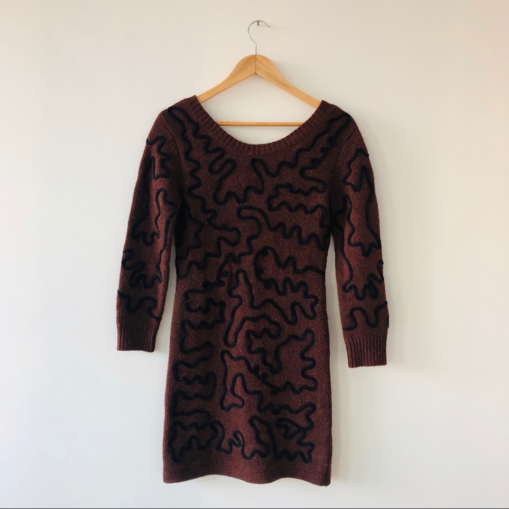 Opening Ceremony Brown Wool Sweater Dress